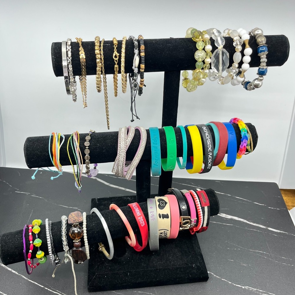 Bulk Wearable Jewelry Lot 47 Pcs 0.802 lbs Mixed Bracelet Craft Fashion Resale